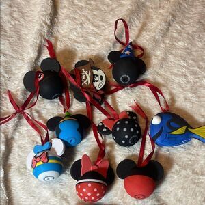 Disney antenna toppers converted to Christmas tree ornaments